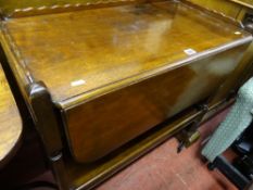 Polished wood twin flap trolley