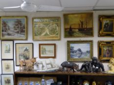 Large parcel of paintings, prints, maps etc