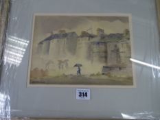 GLOVOR watercolour - possibly Oriental town scene