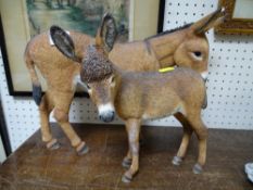Country Artist model of a donkey and foal, approximately 33 cms long