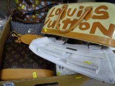 Box of designer and other handbags