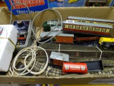 Box of Hornby tinplate railway and track