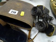 Cased set of vintage German military binoculars