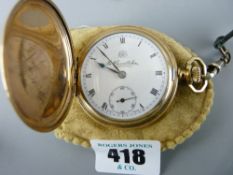 Yellow metal pocket watch