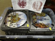 Tub with large quantity of display plates by Limoges and similar