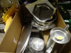 Box of mixed hotel service and similar ware and an assortment of flags