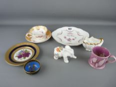 Small neat Carltonware miniature bowl and parcel of mixed china including an Aynsley elephant and