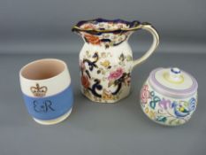 Poole pottery lidded marmalade pot, an interesting Poole pottery 1953 Coronation small vase and a
