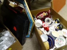 Box of mixed porcelain including Indian Tree, Aynsley ware etc