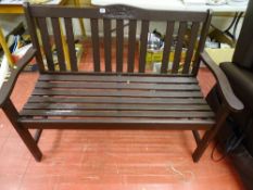 Wooden slatted garden bench