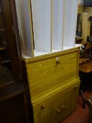 Light wood slimline modern bookcase bureau etc