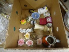 Parcel of patch boxes, small items, Staffs jug etc