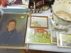 Mixed parcel of paintings and prints etc