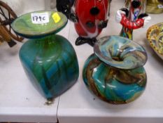 Two Mdina glass vases