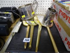 Two items of electroplate teaware and a quantity of dressing table mirrors