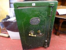 Baxendale of Manchester 'Beanco' vintage safe, approximately 70 cms high, 50 cms wide, with key