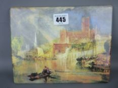 Porcelain plaque by Coalport of Worcester Cathedral