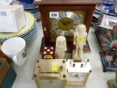 Three mantel clocks etc