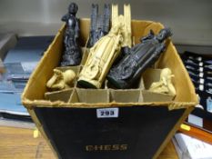 Resin chess pieces, approximately 6 ins tall