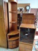 A Nathan Suite lightwood hi-fi cabinet together with a matching Nathan standing corner cupboard with