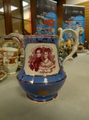 An early Queen Victoria & Prince Albert lustre jug, circa 1840