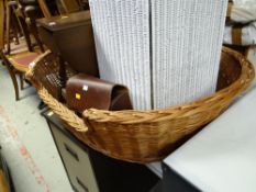 A large wicker dog basket