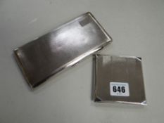 Two enginge turned hallmarked cigarette cases