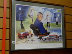 A limited edition (808/850) print by JEFFREY T WOOD, signed by DICKIE BIRD