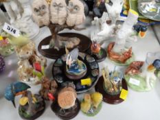 Collection of various bird ornaments