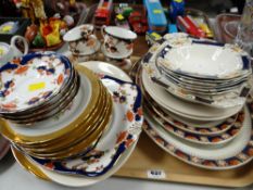 A tray of various Staffordshire tea & dinnerware