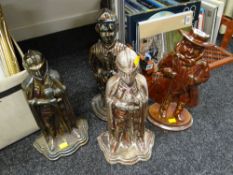 Four various fireside companion set holders