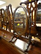 A small mahogany & inlaid toilet mirror