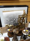 Parcel of South Wales mining related items including framed photographs, miner's lamp, plates etc