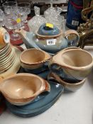 Glazed studio pottery teaset
