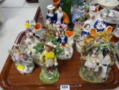 Collection of various Staffordshire flat backs & figures