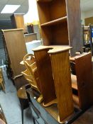 Parcel of furniture to include a small narrow glazed door bookcase, various small bookshelves