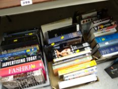 Collection of mainly hardback books including fashion, the Elton John Sotheby's salebook catalogue &