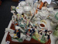 Collection of various Staffordshire flat back figures