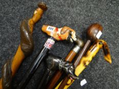 A parcel of modern walking sticks