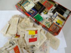 Parcel of vintage cigarette silks, vintage matchboxes etc