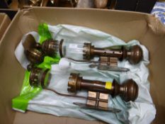 A pair of reproduction metal & glass G W R carriage lights