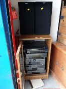 A Sony separates stacking hi-fi system including turn table, headphones & speakers in a cabinet