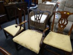 Three various antique mahogany dining / hall chairs