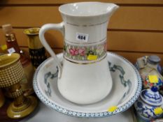 Vintage Staffordshire wash stand jug & bowl (not matching)