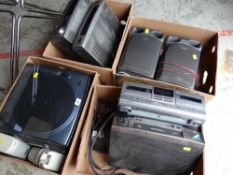 An Aiwa separates music system including turn table, CD player, speakers etc E/T