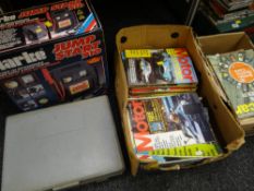 Collection of vintage Auto Car magazines, boxed car jump start kit