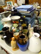 Collection of various ceramic vases together with a collection of boxed Wedgwood calendar plates