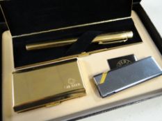 A boxed Sheaffer fountain pen & lighter set