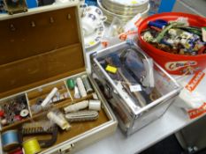 Parcel of various sewing related items, buttons, zips etc