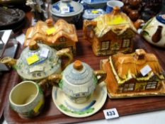 A parcel of Staffordshire cottage-ware teaware